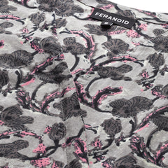 Floral Print Angrakha 3\4 Sleeves Flared Kurti