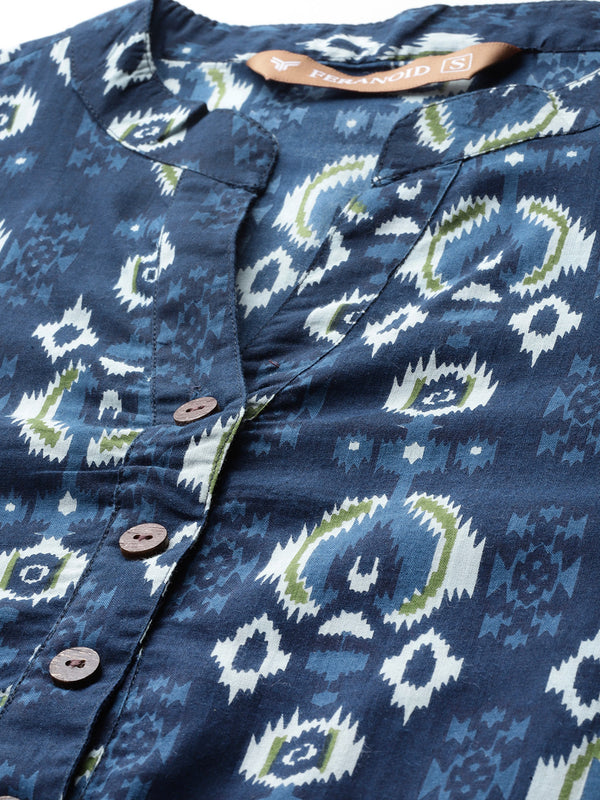 Graceful Long Kurta with 3/4 Sleeves and Button accents A Perfect Fusion of Comfort and Style