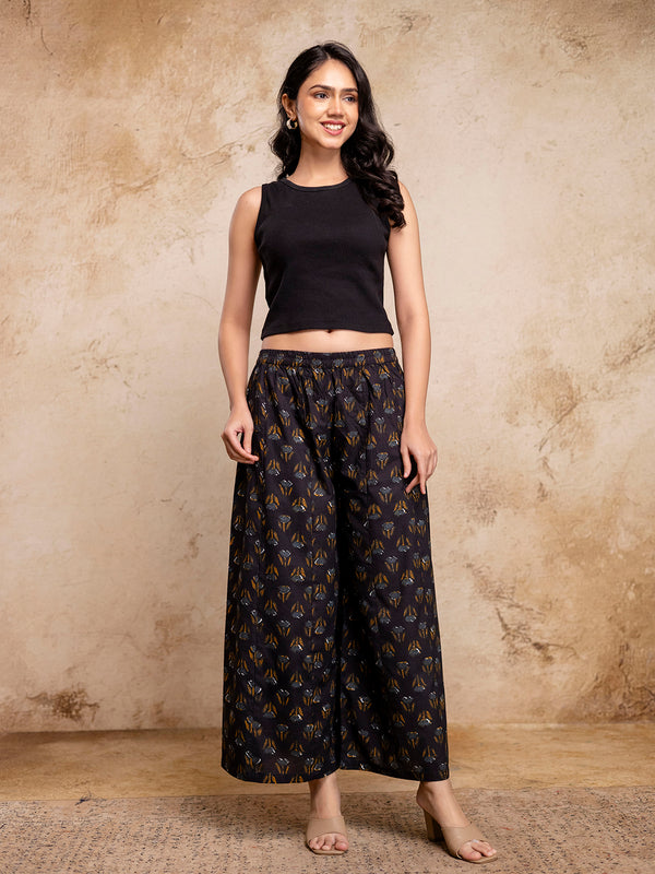 Women’s Elegant Cotton Printed Palazzos | Breathable & Flowy Fit