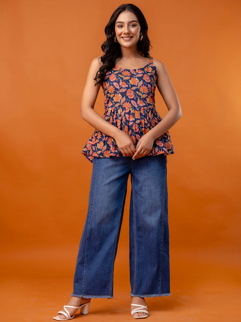 Strappy Peplum Top – Flattering Fit, All-Day Comfort, Sizes XS–XXL.
