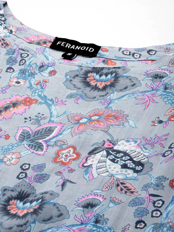 Cotton Boat Neck Sleeveless Straight Kurti