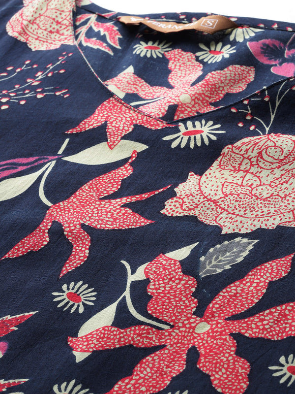 V-Neck 3/4 Sleeve Short Kurti for Women - Tailored Fit & Chic Design