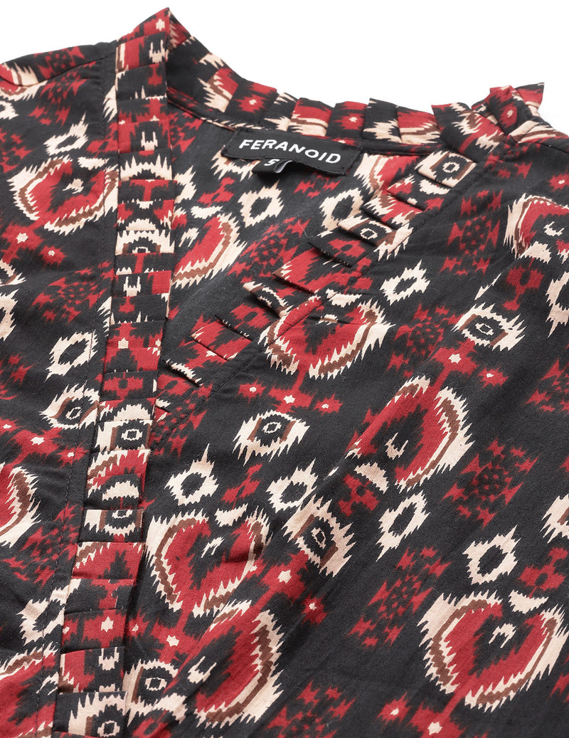 Floral Wrap Angrakha Dress – Lightweight Sleeveless Cotton Perfection