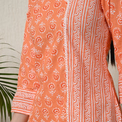 Graceful Wrap-Style Angrakha Cotton Kurti for Everyday Wear