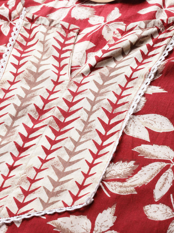 Empress Long Kurta for Women - V-Cut Neckline with 3/4 Sleeves