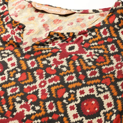 3/4 Sleeve Round Neck Vcut top Red Colour