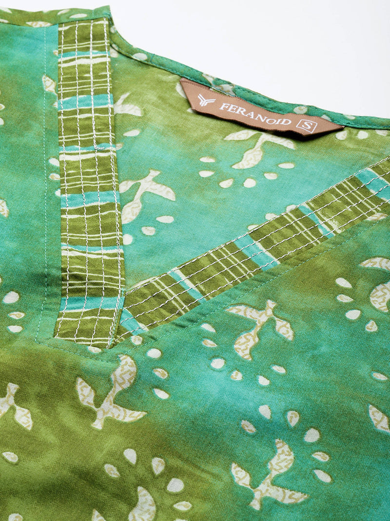 Bordered V-Neck 3-Piece Kurta Set with Ankle-Length Pants & Full-Length Dupatta (Size S-XXL).