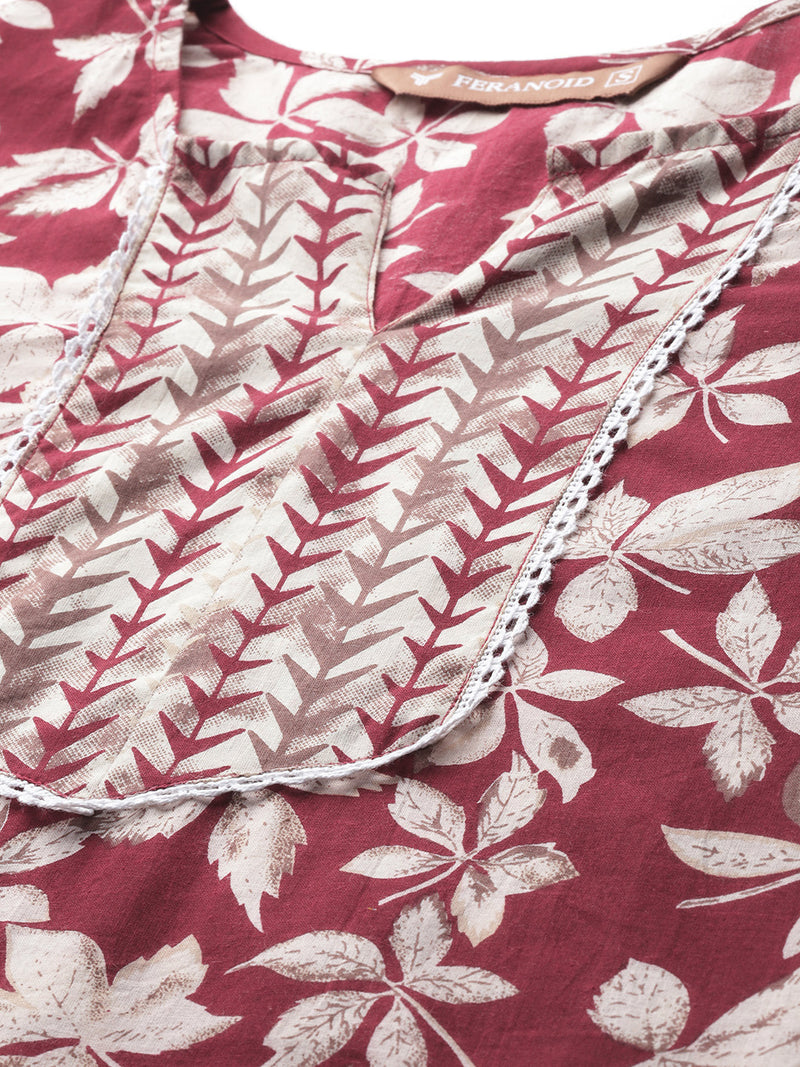 Empress Short Kurti for Women - V-Cut Neckline with Border Detail & 3/4 Sleeves