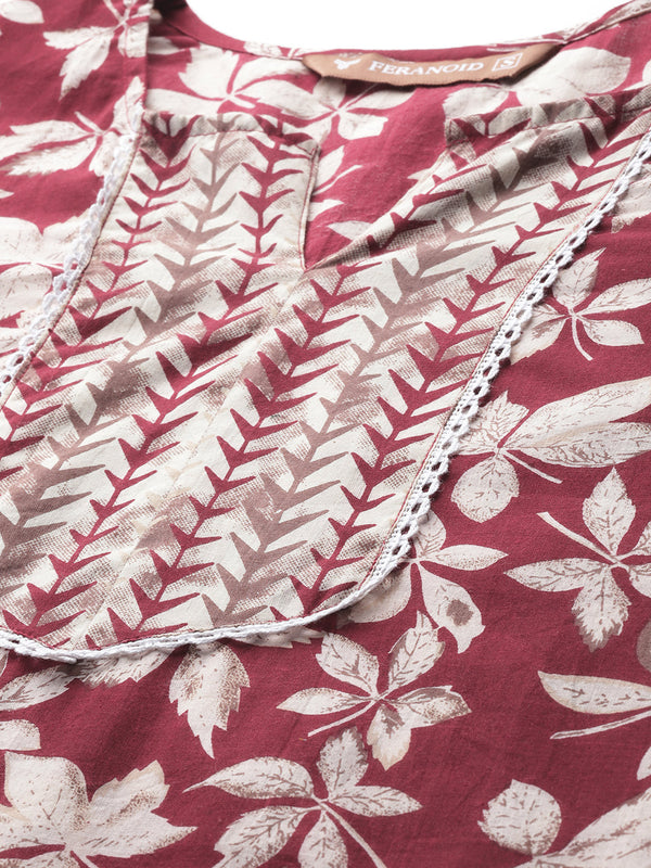 Empress Short Kurti for Women - V-Cut Neckline with Border Detail & 3/4 Sleeves