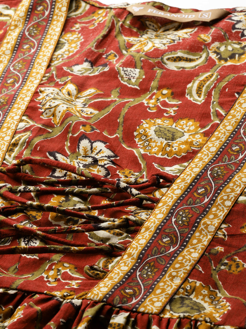 Princess Cut Top for Women - 3/4 Sleeves with Front Drawstrings