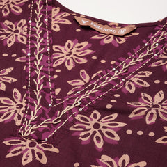 Straight Dupatta Sets - V-Neck, 3/4 Sleeves with Border Detailing, Elastic Waistband Pants with Pockets & Full-Length Dupatta (M-XXL)