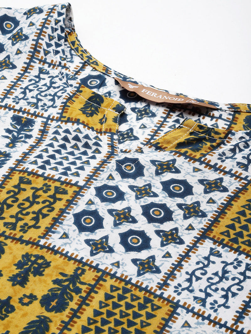 3/4 Sleeve Round Neck Vcut top White3 Colour