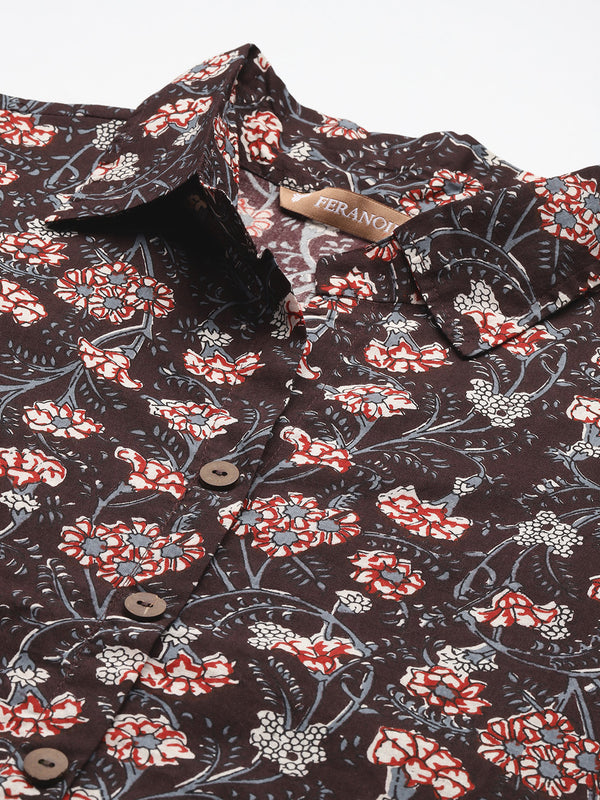 Versatile Collared Shirt with 3/4 Sleeves for Women – Elegant & Casual