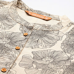 Printed Mandarin Shirt – Casual & Chic