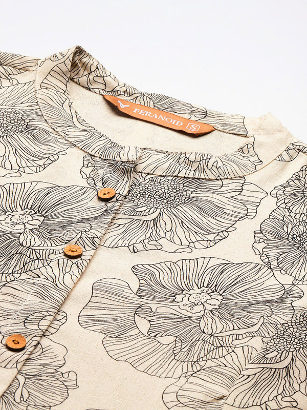 Printed Mandarin Shirt – Casual & Chic