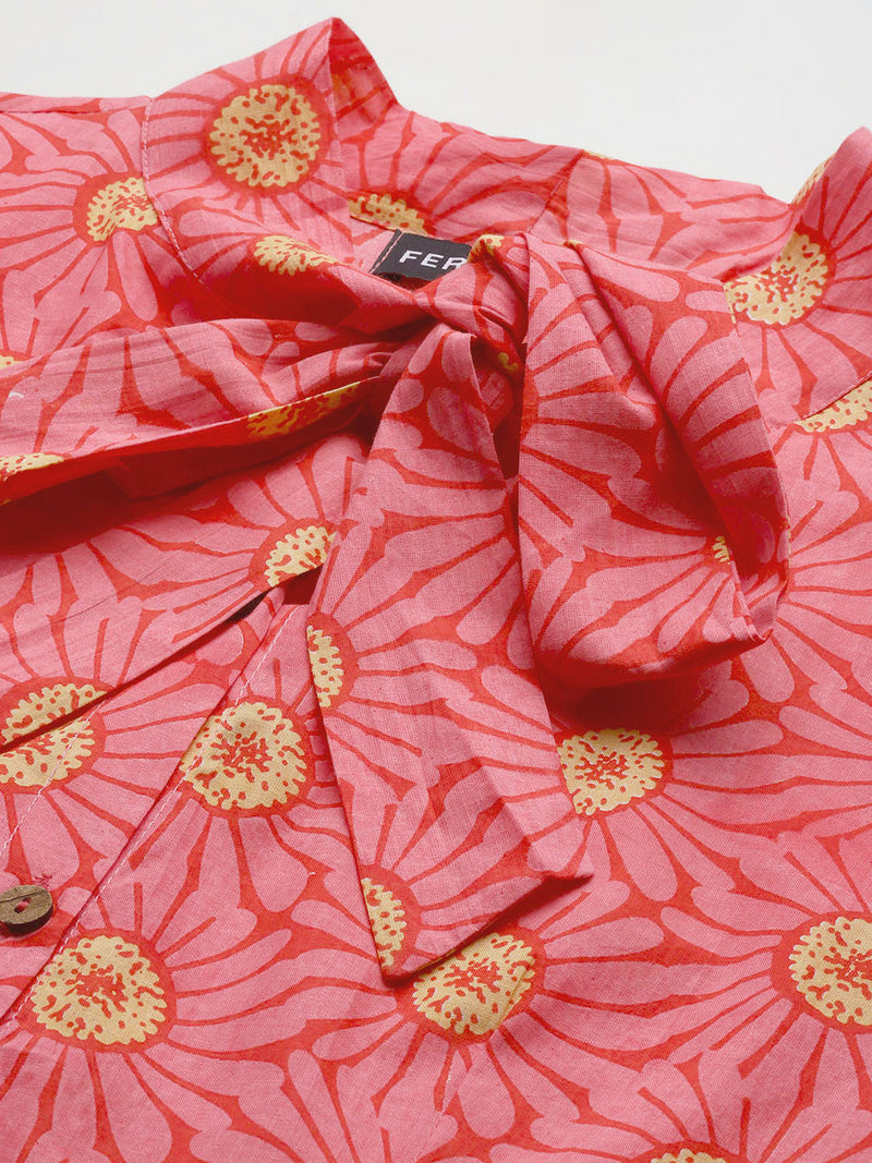 Elegant Bow Collar Cotton Shirt for Women - Stylish & Comfortable