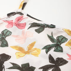 Cropped Sleeveless strap Peplum top with digital print on linen fabric.| Size- Small| Colour - White, Black, Grey, Yellow