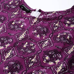 Elegant Floral Sleeveless A-Line Kurti with Back Zip Closure