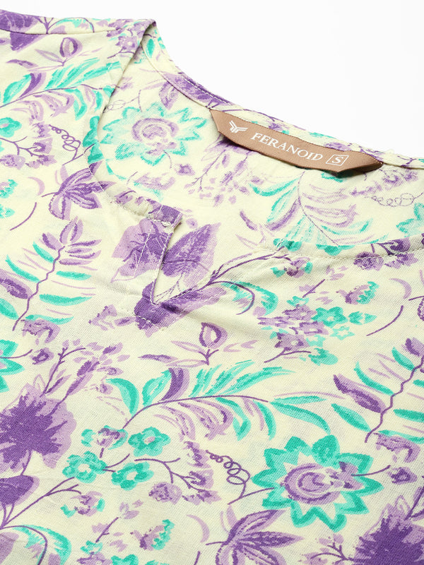 3/4 Sleeve Round Neck Vcut top White1 Colour