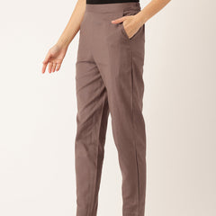 Cotton Pants - Double Pockets, Adjustable Waist, and Ankle-Length Fit