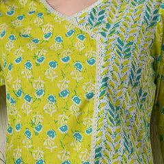Graceful Wrap-Style Angrakha Cotton Kurti for Everyday Wear