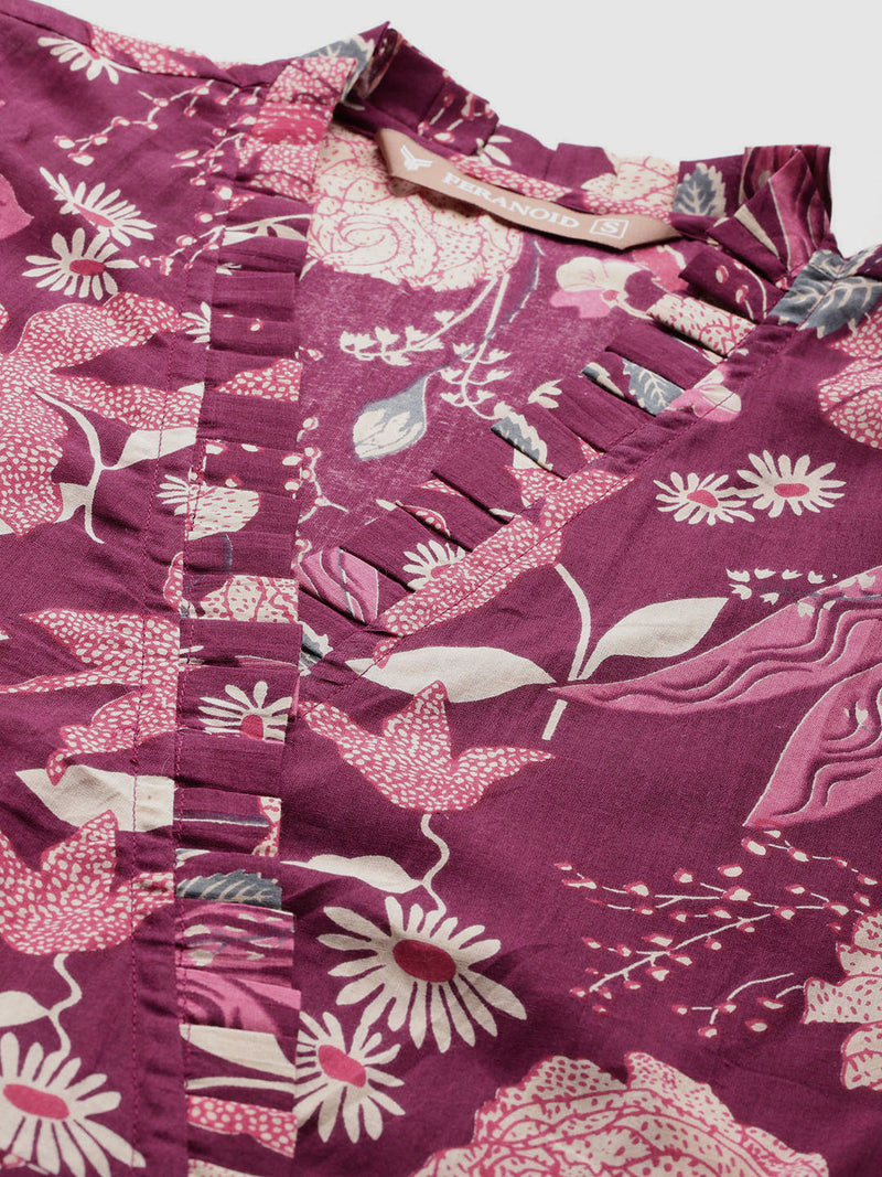 Floral Wrap Angrakha Dress – Lightweight Sleeveless Cotton Perfection