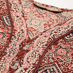 Straight Dupatta Sets - V-Neck, 3/4 Sleeves with Border Detailing, Elastic Waistband Pants with Pockets & Full-Length Dupatta (M-XXL)