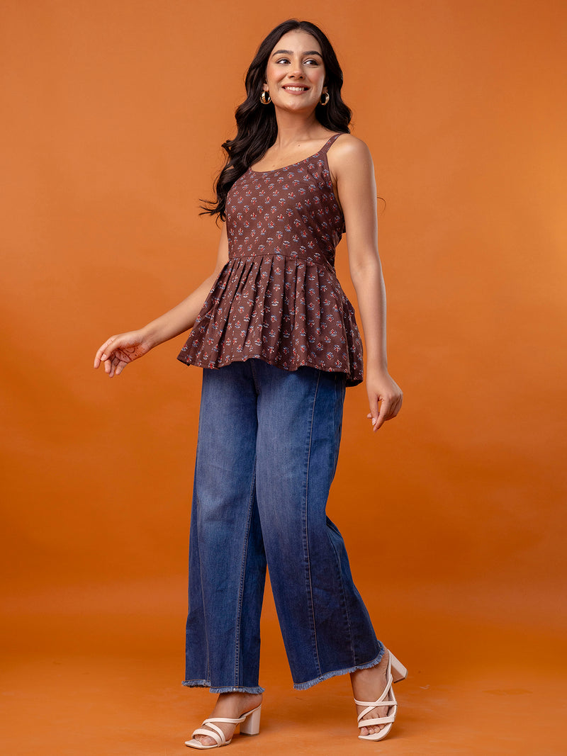 Strappy Peplum Top – Flattering Fit, All-Day Comfort, Sizes XS–XXL.