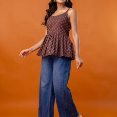 Strappy Peplum Top – Flattering Fit, All-Day Comfort, Sizes XS–XXL.