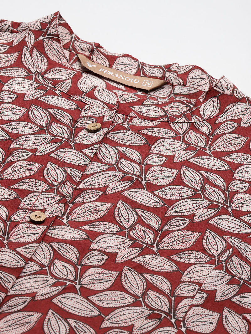 Printed Mandarin Collar top – Casual & Chic