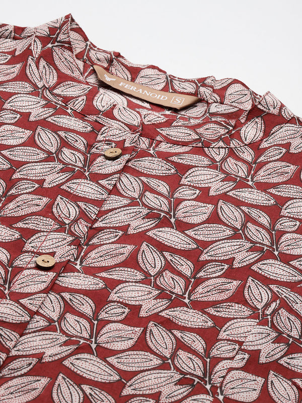 Printed Mandarin Collar top – Casual & Chic