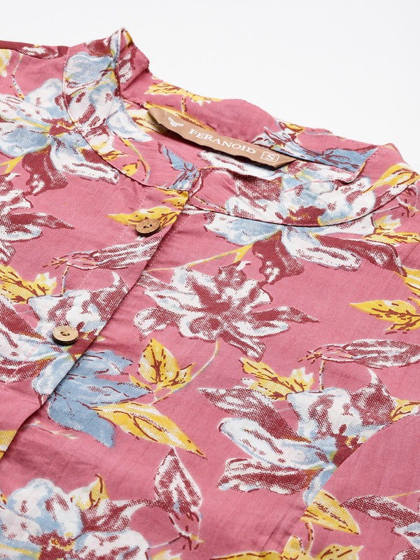 Printed Mandarin Collar top – Casual & Chic