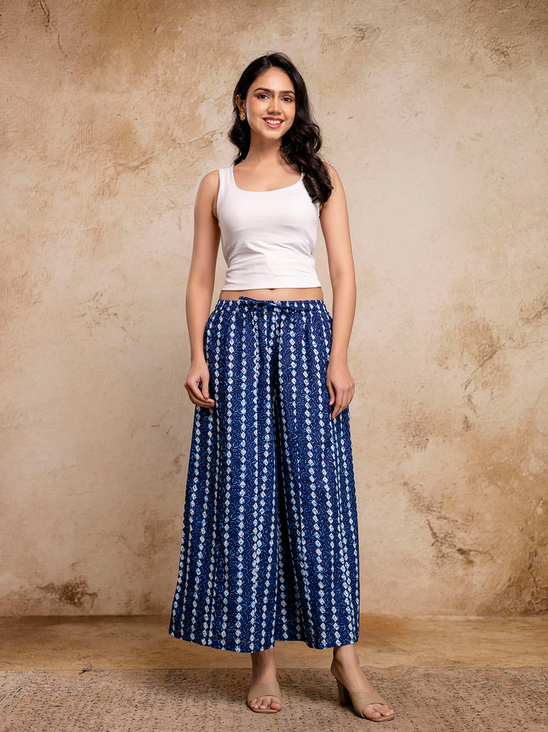 Women’s Elegant Cotton Printed Palazzos | Breathable & Flowy Fit