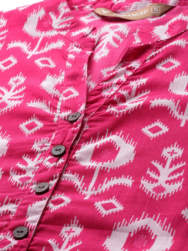 Graceful Long Kurta with 3/4 Sleeves and Button accents A Perfect Fusion of Comfort and Style