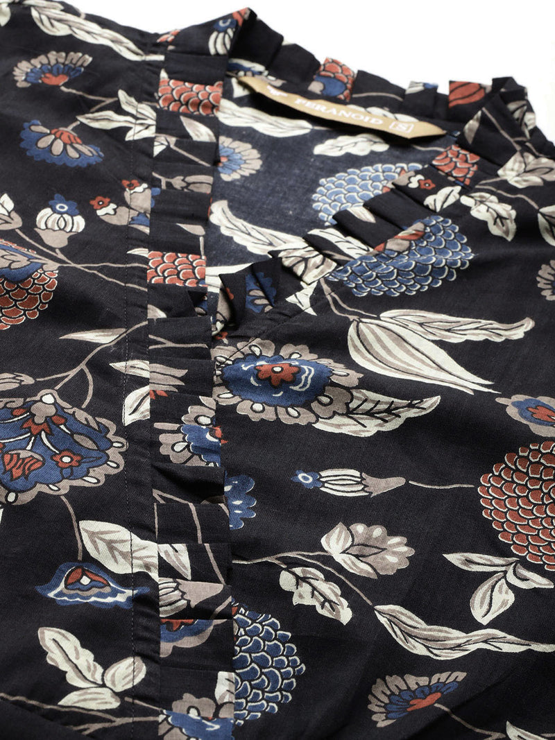 Floral Wrap Angrakha Dress – Lightweight Sleeveless Cotton Perfection