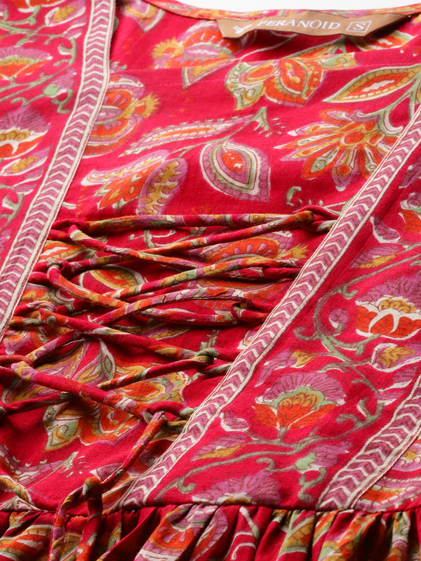 Princess Cut Top for Women - 3/4 Sleeves with Front Drawstrings