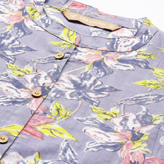 Printed Mandarin Shirt – Casual & Chic