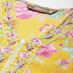 A-line Dupatta Sets - V-Neck, 3/4 Sleeves, Lace Work, Elastic Waistband Pants with Pockets & Full-Length Dupatta (M-XXL)