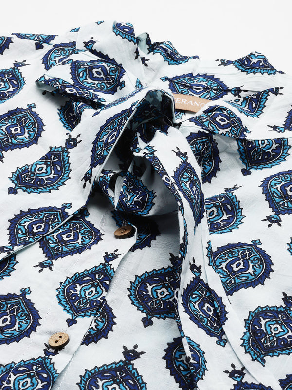 Elegant Bow Collar Cotton Shirt for Women - Stylish & Comfortable