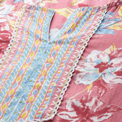 Empress Short Kurti for Women - V-Cut Neckline with Border Detail & 3/4 Sleeves