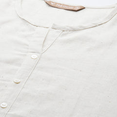 Elegant Short Kurti for Women –Button Detailing & 3/4 Sleeves | Round Neck |