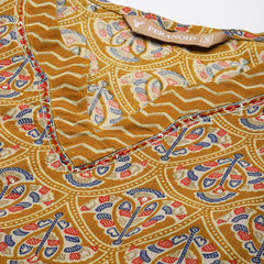 Round V-Cut Neck 3-Piece Kurta Set with Ankle-Length Pants & Full-Length Dupatta (Size S-XXL).
