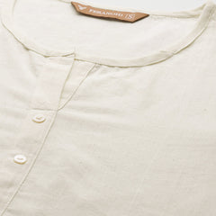 Elegant Short Kurti for Women –Button Detailing & 3/4 Sleeves | Round Neck |