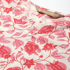 3/4 Sleeve Round Neck Vcut top Pink2 Colour