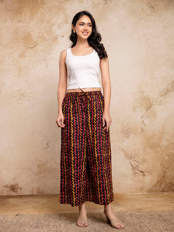 Women’s Elegant Cotton Printed Palazzos | Breathable & Flowy Fit