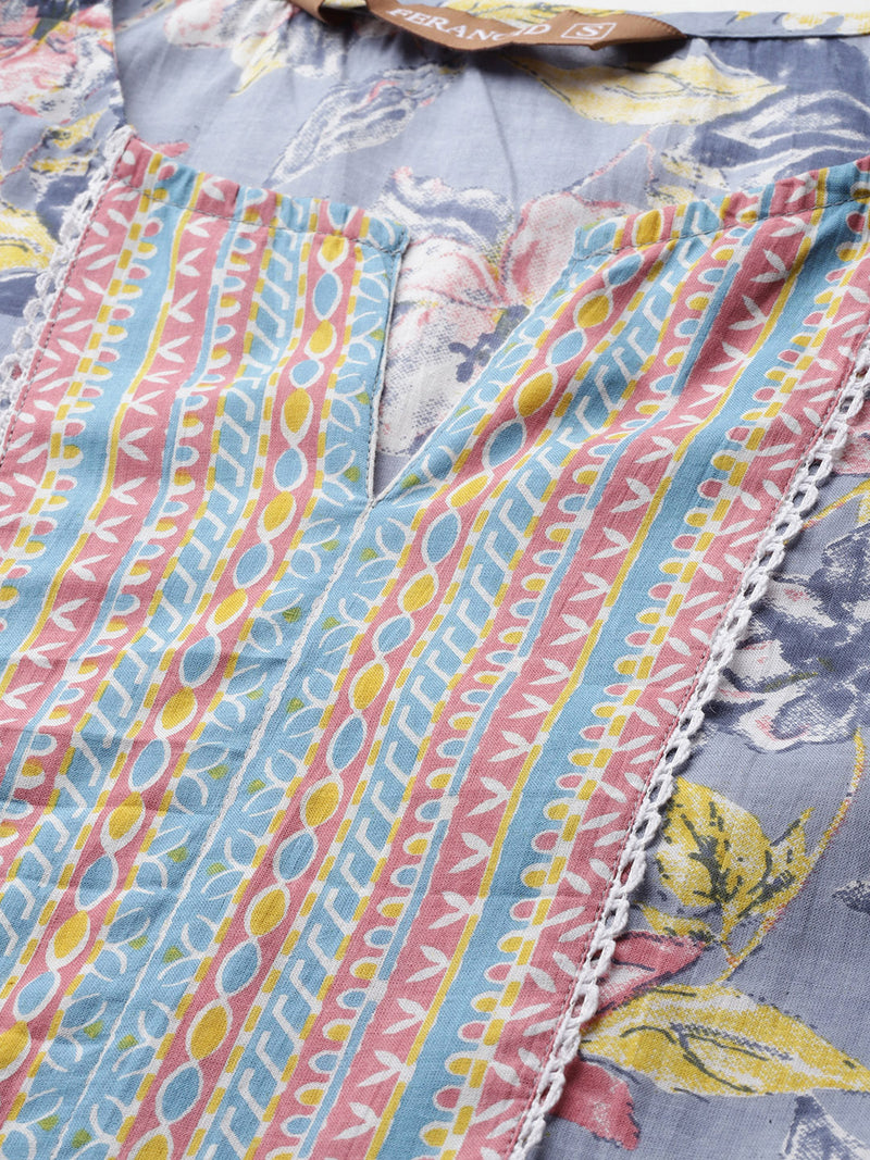 Empress Long Kurta for Women - V-Cut Neckline with 3/4 Sleeves