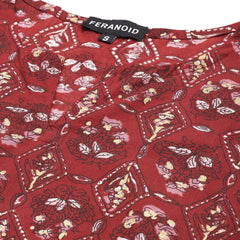 Cotton Printed V-Neck Short Kurti