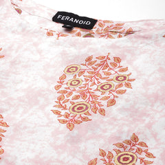 Feranoid Cotton Boat Neck Sleeveless Straight Kurti