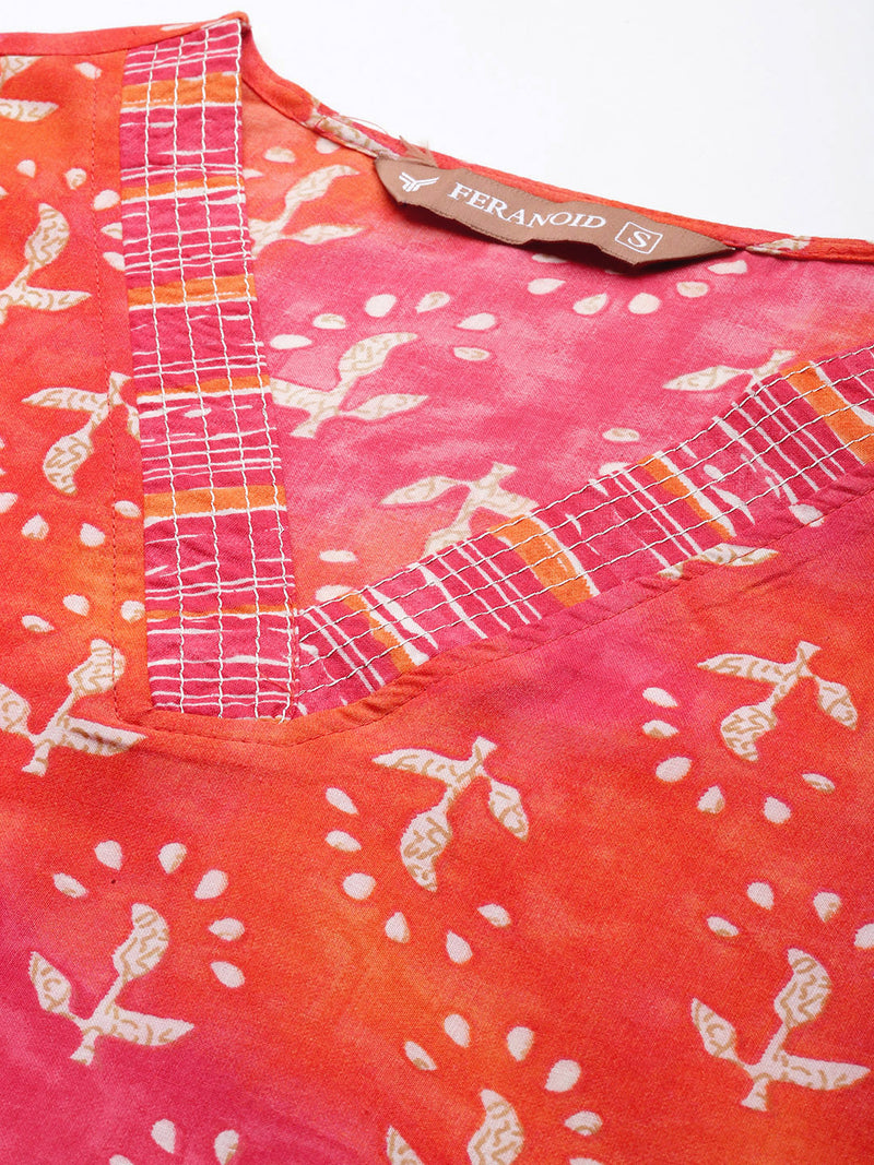 Bordered V-Neck 3-Piece Kurta Set with Ankle-Length Pants & Full-Length Dupatta (Size S-XXL).