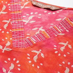 Bordered V-Neck 3-Piece Kurta Set with Ankle-Length Pants & Full-Length Dupatta (Size S-XXL).